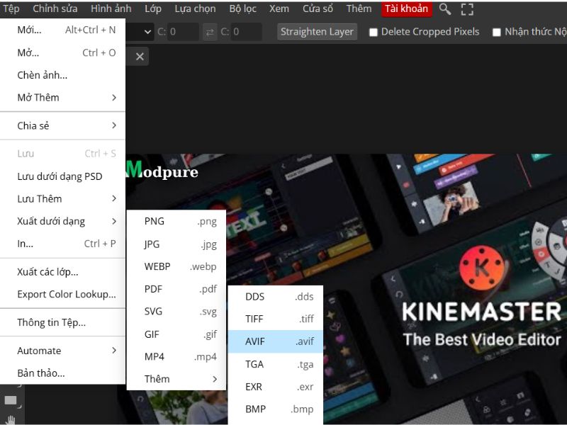 Chọn thêm để tìm thêm các định dạng khác