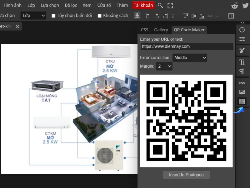 Nhập liên kết hoặc nội dung muốn tạo mã QR