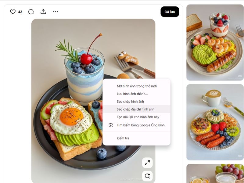 Sao chép địa chỉ hình ảnh